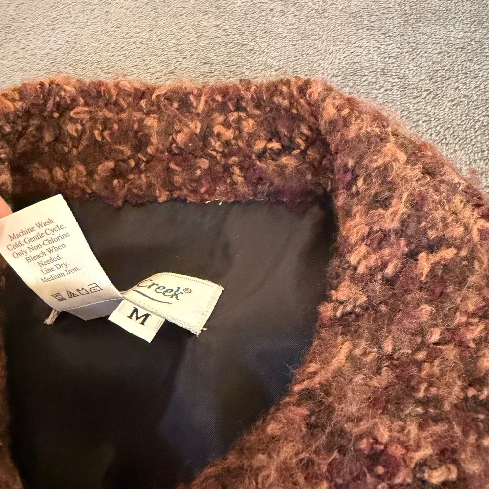 Coldwater Creek Tiger Print Tapestry Vest Fuzzy Collar Sleeveless Womens Medium - Picture 5 of 8